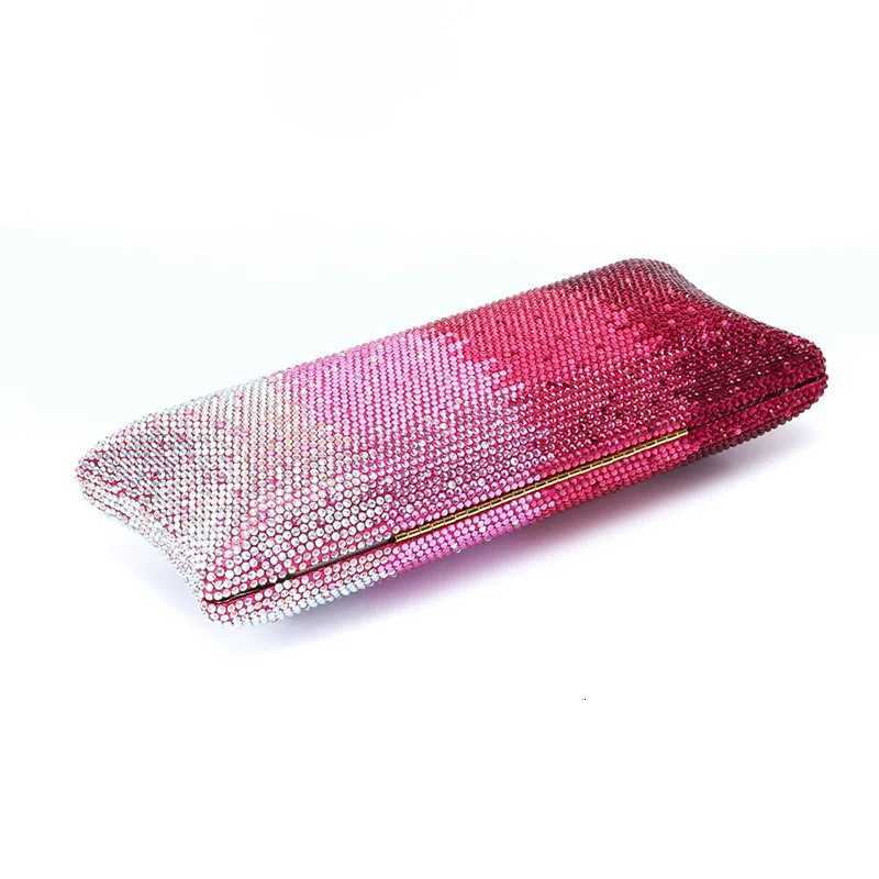 Women Clutch Crystal Multicolor Diamond Gradient Evening Bag Black Silver Gold Wedding Bag Party Crossbody Evening Bag Y250730