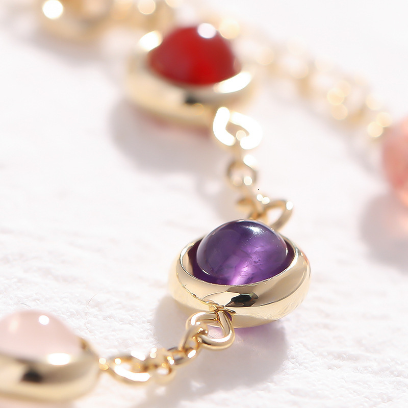 Crystal Bracelet for Women Korean Version Sweet Forest Style Colorful Lucky Beads Designer bracelet Ins Madam Exquisite Version Rainbow Candy Beads Br