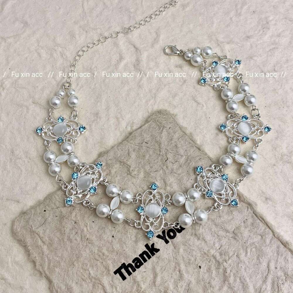 2024 New Double Layer Stacked Necklace High-End Wedding Dress Evening Accessories Niche Choker Collarbone Chain 85e
