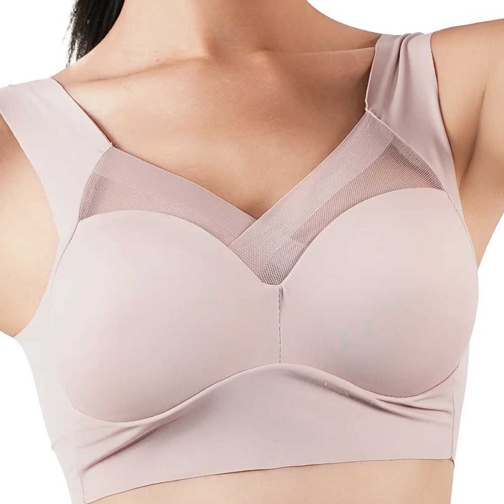 Womens Strappy Push Up Bra Seamless Padded Tops Casual Plus Size Soft Wireless Woman Bras XL-6XL Ice Silk Underwear Z250730
