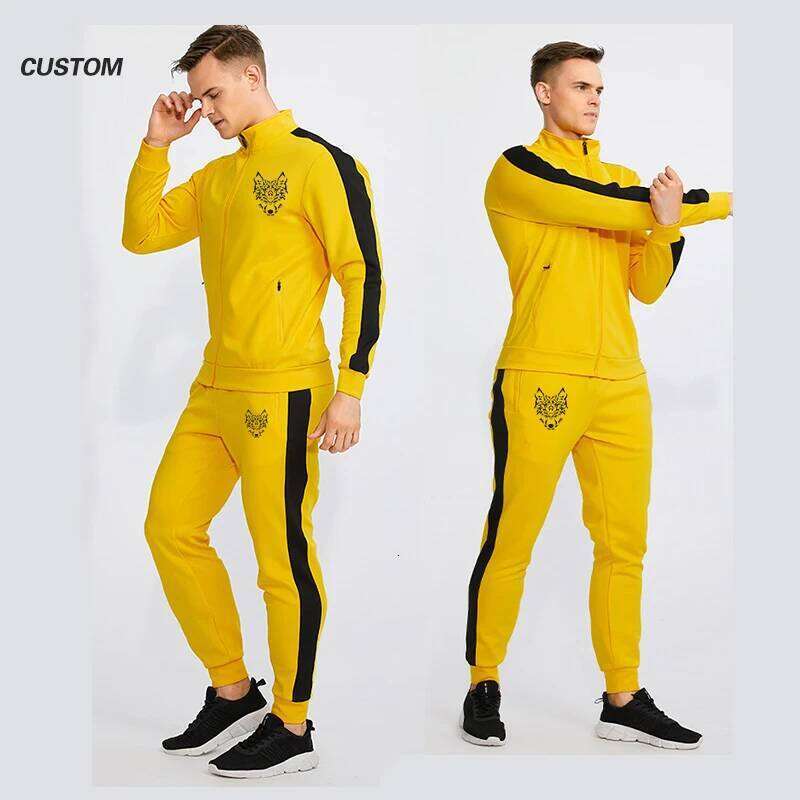 Custom Men 2 Piece Football Jersey Sets Customzation Autumn Winter Long Sleeve Soccer Uniform Training Tracksuit for Boys