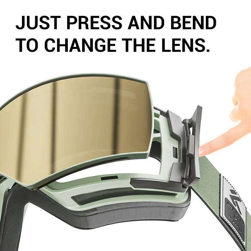 Kapvoe Men Ski Goggles Snowboarding Snow Skiing Mask For Women Anti-Fog Lens Kit Uv400 Protection Snowmobile Glasses Motorcycle