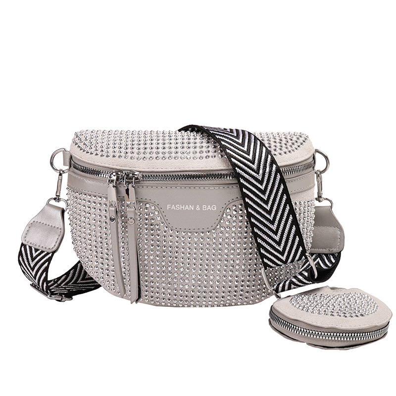 2024 New Ins Super Hot Internet Celebrity Women's Stylish Waist Fashionable Personality Trendy Rhinestone Single Shoulder Crossbody Bag ddmymoon