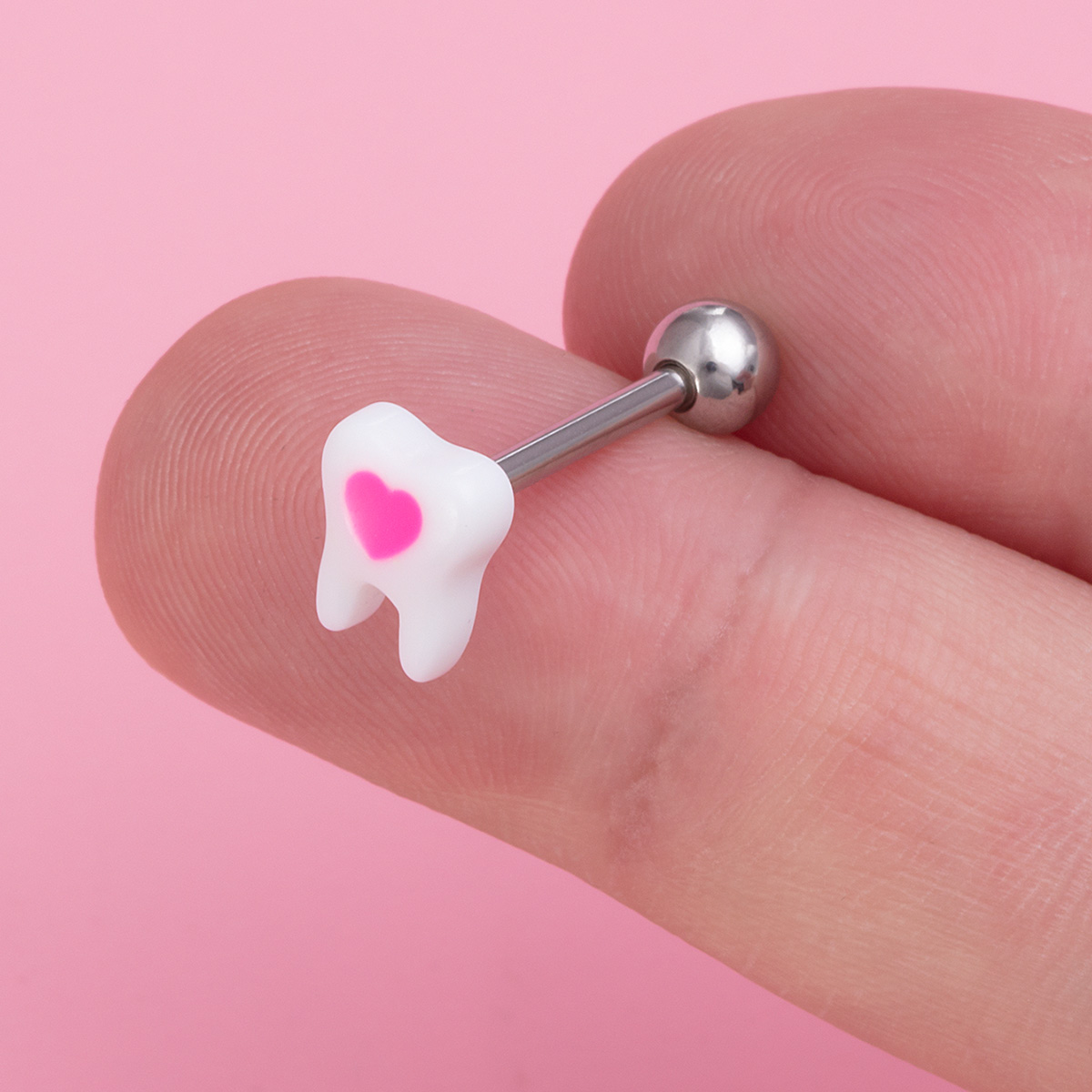 Love stainless steel acrylic cross luminous tongue nail teeth body puncture jewelry wholesale