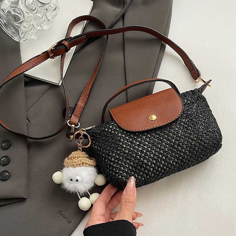 New Straw Braided Shoulder Bag Seaside Beach Holiday Crossbody Bag Summer Braided Small Handbag Womens Single Shoulder Bag Y250730