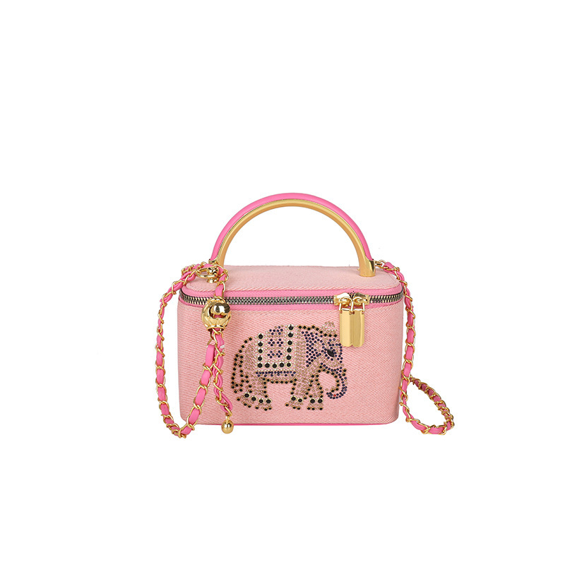 Korean Style Chain Handbag for Women 2025 New Fashion Trendy Personality Rhinestone Shoulder Crossbody Box Bag ddmymoon