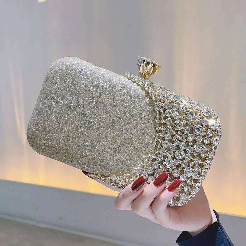 Hollow Out Fashion Women Evening Bags With Dias Shoulder Chain Handbags Wedding Bridal Female Purse Sequined Holder