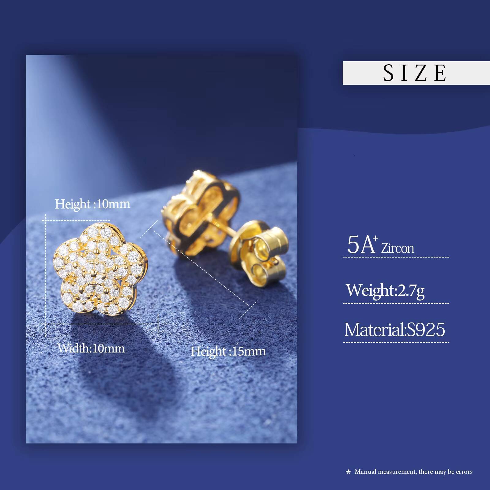 3 Layer VVS Moissanite Lotus Stud Earrings Pass Diamond Tester Mossanite Earrings Fashion 925 Sterling Silver Ear Stud Men Women