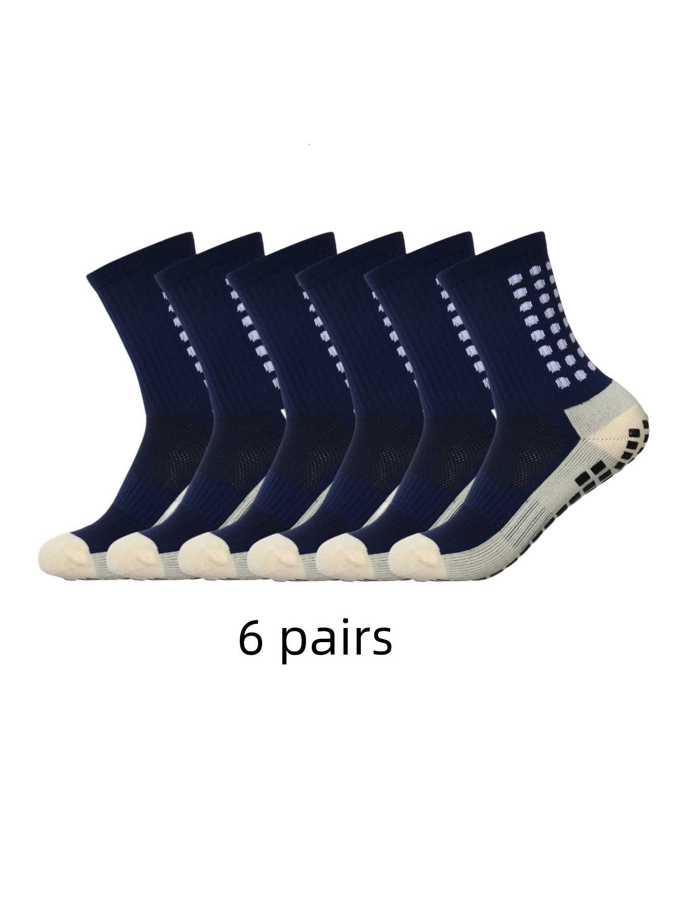 6 pairs of anti-skid classic sports socks with adhesive points football socks. Z250731