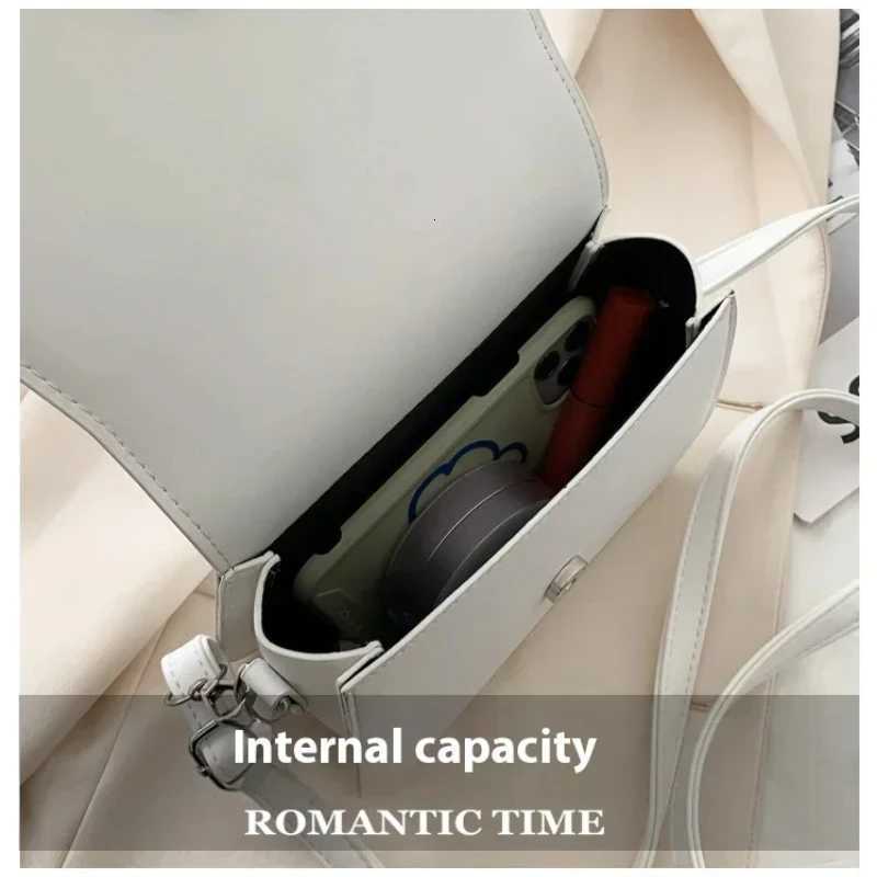 Trendy Saddle Shoulder Bag Women PU Leather Crossbody Bag Simple Solid Color Flap Messenger Bag Fashion Handbags Pouch Y250730