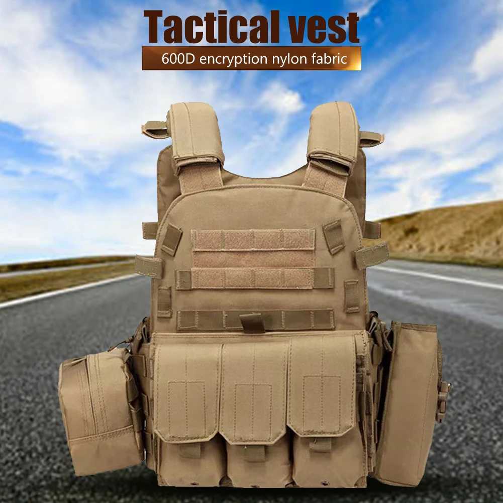 Nylon Hunting Vest Multi-Functional Camouflage Plate Carrier Vest Adjustable for Men and Women Combat Equipment for Camping Travel Sport XJ250730XJ251