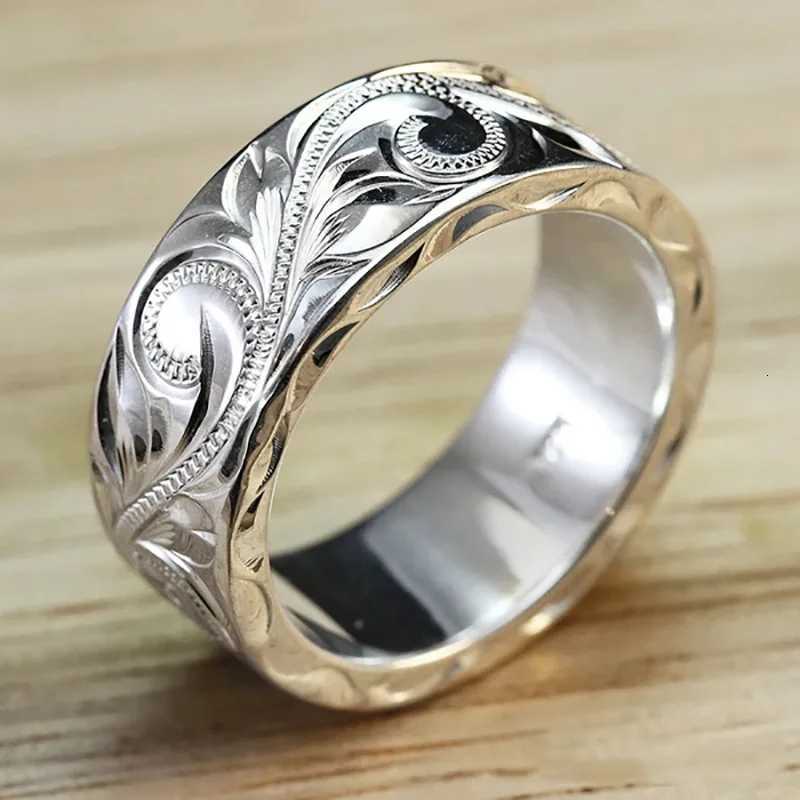 2022 New Delicate Carved Design Lovers Rings Silver Color Elegant Pattern Women/Men Couple Rings Anniversary Gift Trendy Jewelry y250730
