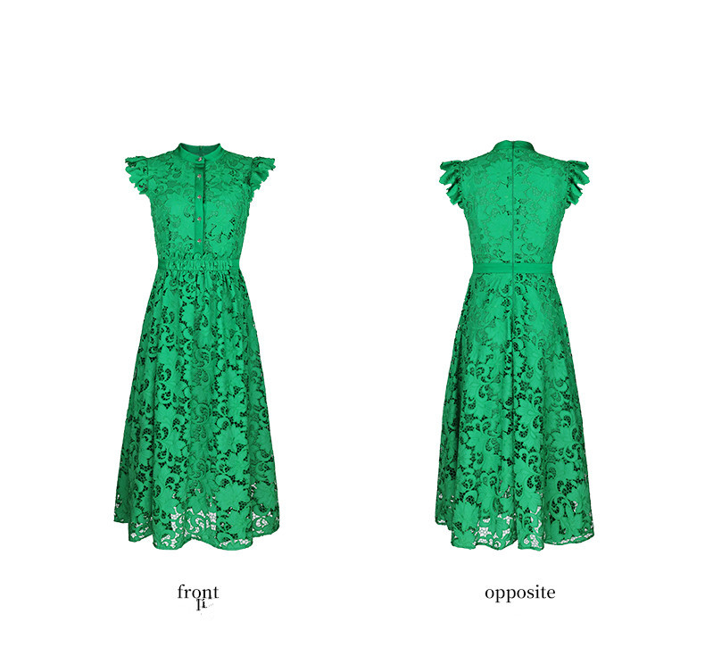 Women's Purple Lace Straight Long Skirt High Waist A-line Buttoned Elegant Water-Soluble Lace Skirt 6116433