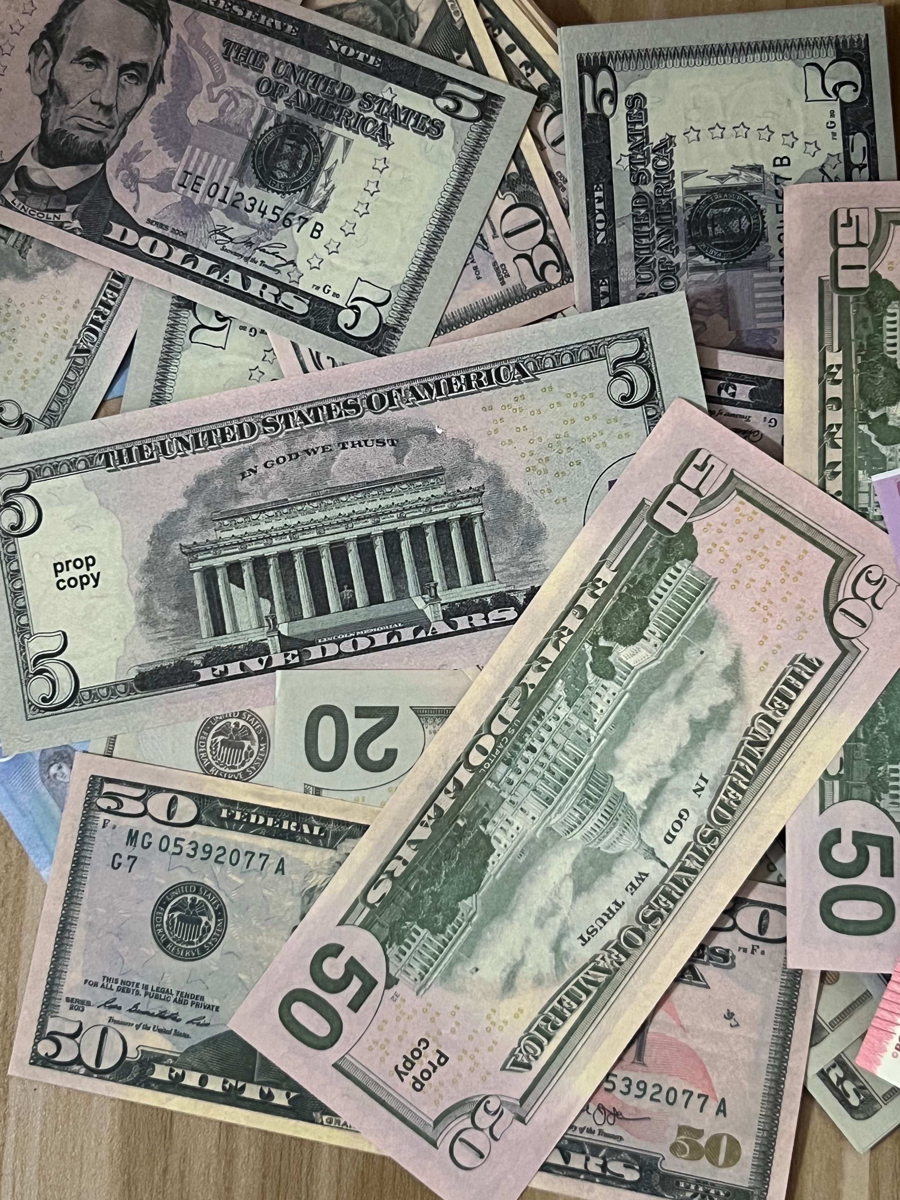 Copy Money Actual 1:2 Size US Dollar Euro Foreign Coins Currency Banknotes Fake Collection Tokens Chip Prop Cgbjw