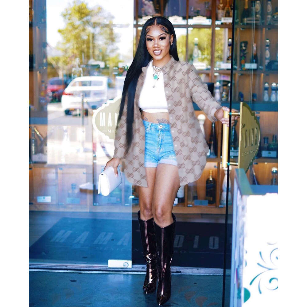 Women's Fashion Casual Simple Single-Breasted Elegant Printed Shirt