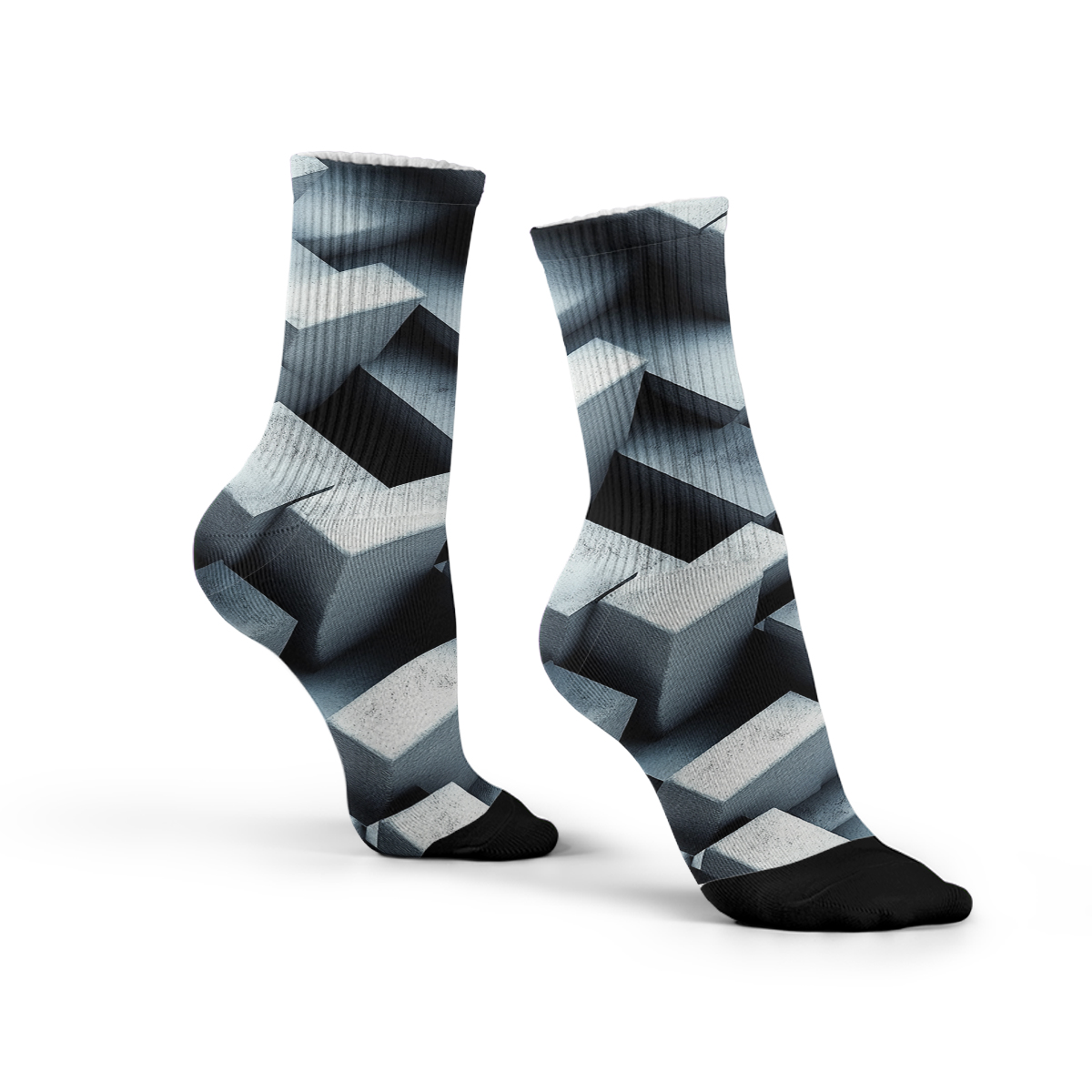 Geometric Cube Pattern Unisex Tube Sock C117