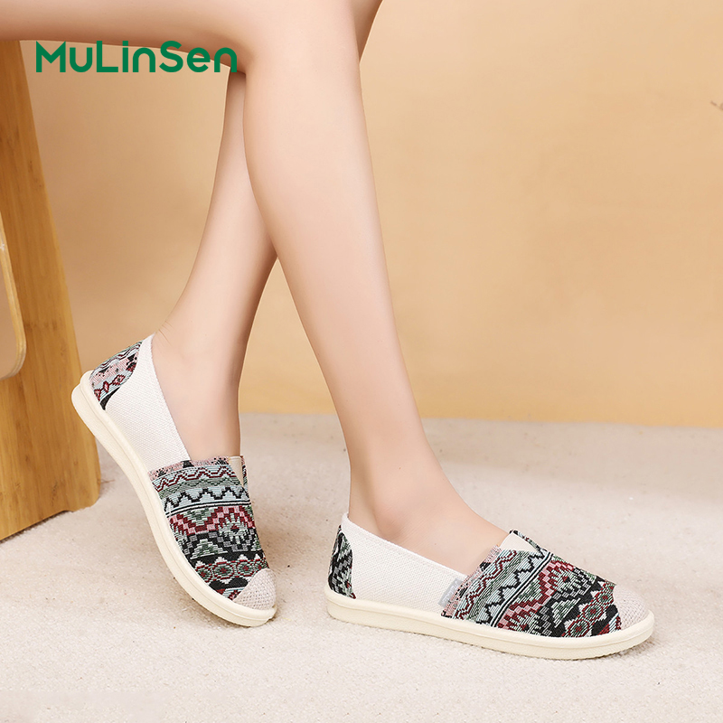 Mulinsen Old Beijing cloth shoes women's 2025 new slip-on lazy mom shoes summer breathable handmade fisherman shoes