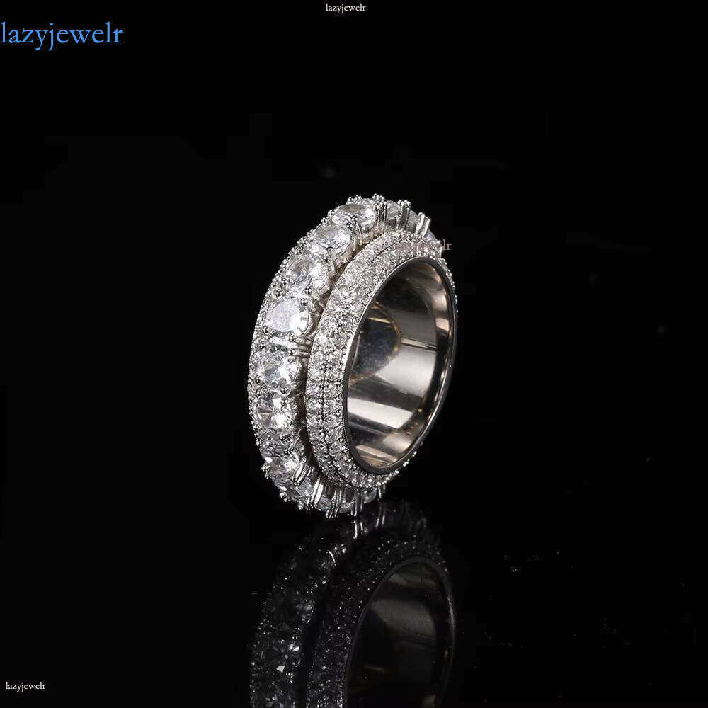 Cuban Fashion Silver Moissanite Wedding Ring Men's Hip Hop Boutique Jewelry