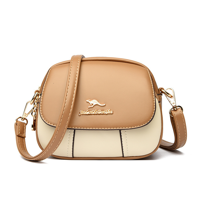2025 Summer New Women's Shoulder Bag Color blocked Fashion Soft Leather Casual Shoulder Bag Phone Bag Niche Crossbody Bag New Designer Luxury Bag