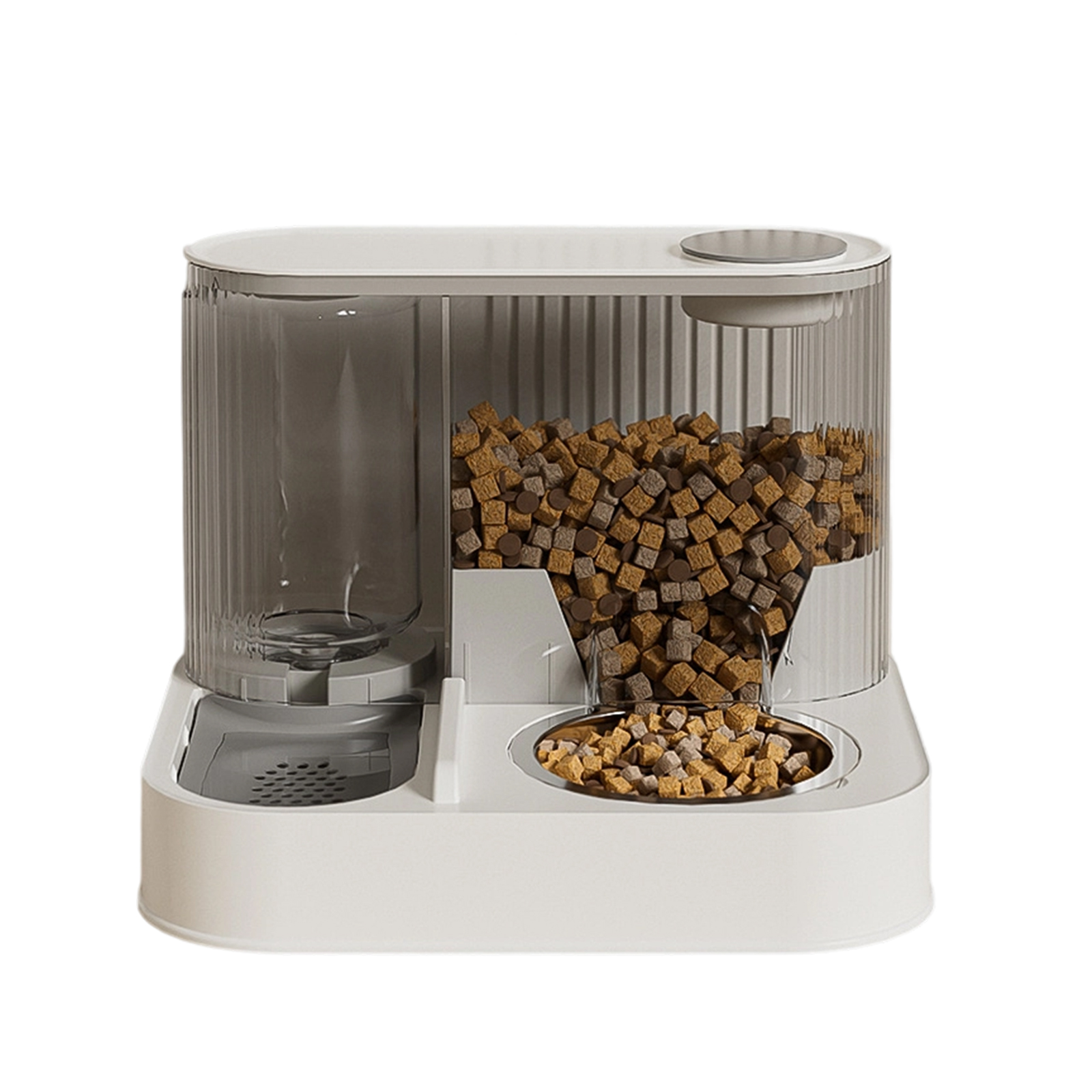 Automatic Feeding Machine Cat Bowl Dog Bowl Cat Food Feeding and Drinking Water 2-in-1 Stainless Steel Pet Bowl Pet Supplies