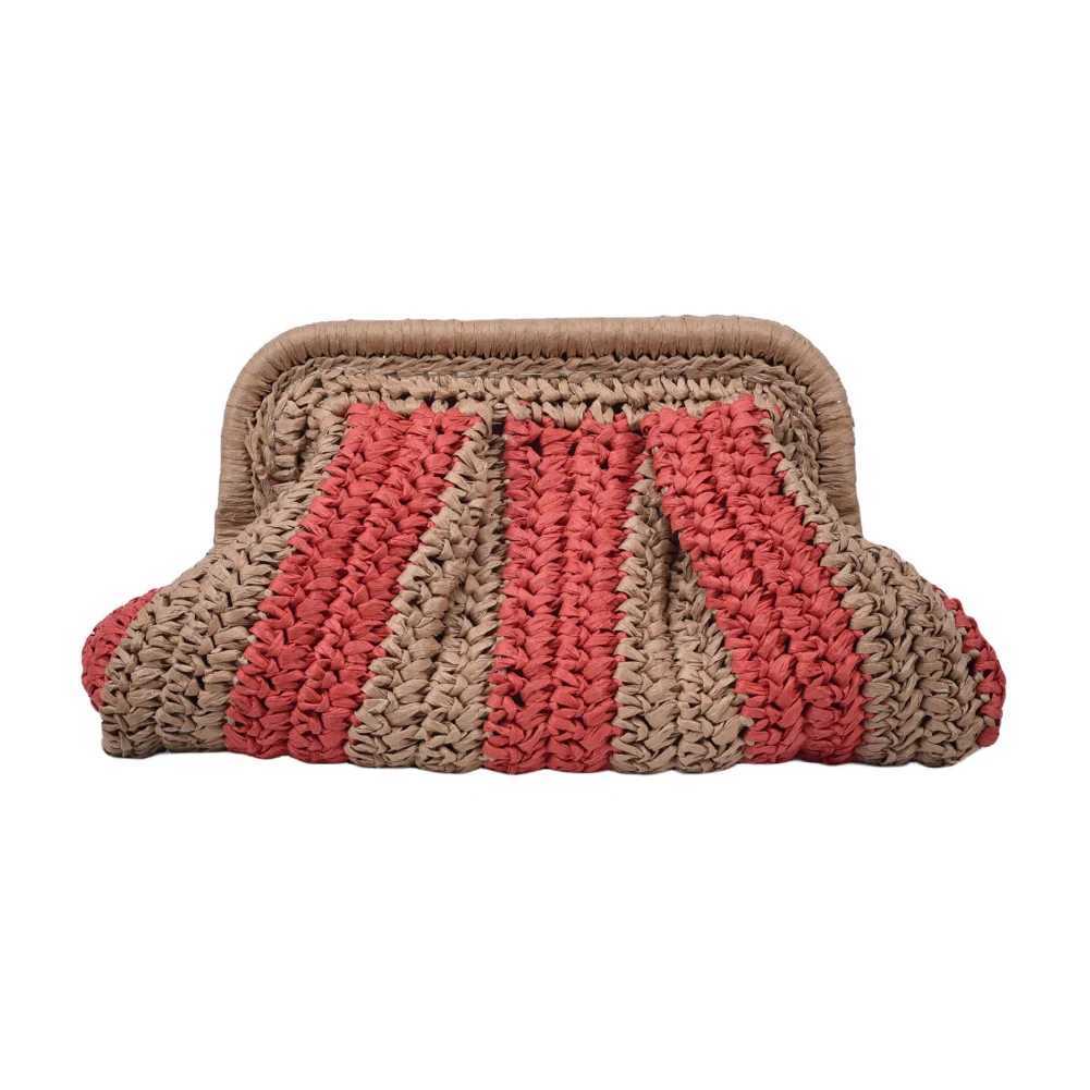 Straw Clutch Handbag Straw Evening Bag Handmade Clutch Purse Cloud Dumpling Bag Striped Woven Handbag for Party Vacation Y250730