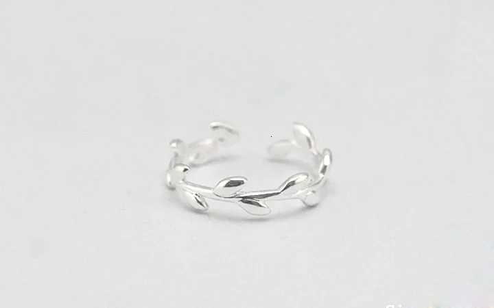 925 Sterling Silver Rings For Women Simple Leaves Open Ring Hypoallergenic Sterling Silver Jewelry Gifts For Girls y250730