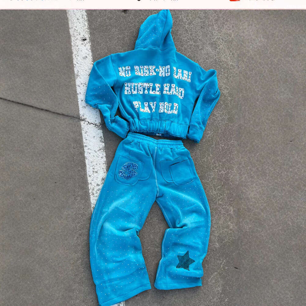 Spring Autumn Winter New Sweatshirt Fashion Sports Long Sleeve Pullover Hoodie Two-Piece Set