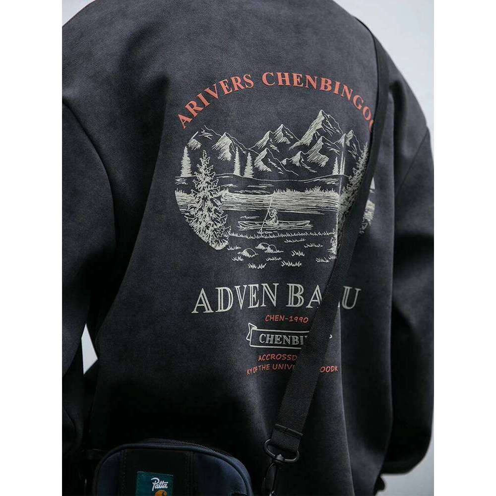 Designer Clothing 2025 Spring Mens Loose Fit Round Neck Hoodie Big Size Oversized Streetwear Hip Hop Retro American Casual Pullover Trendy Print