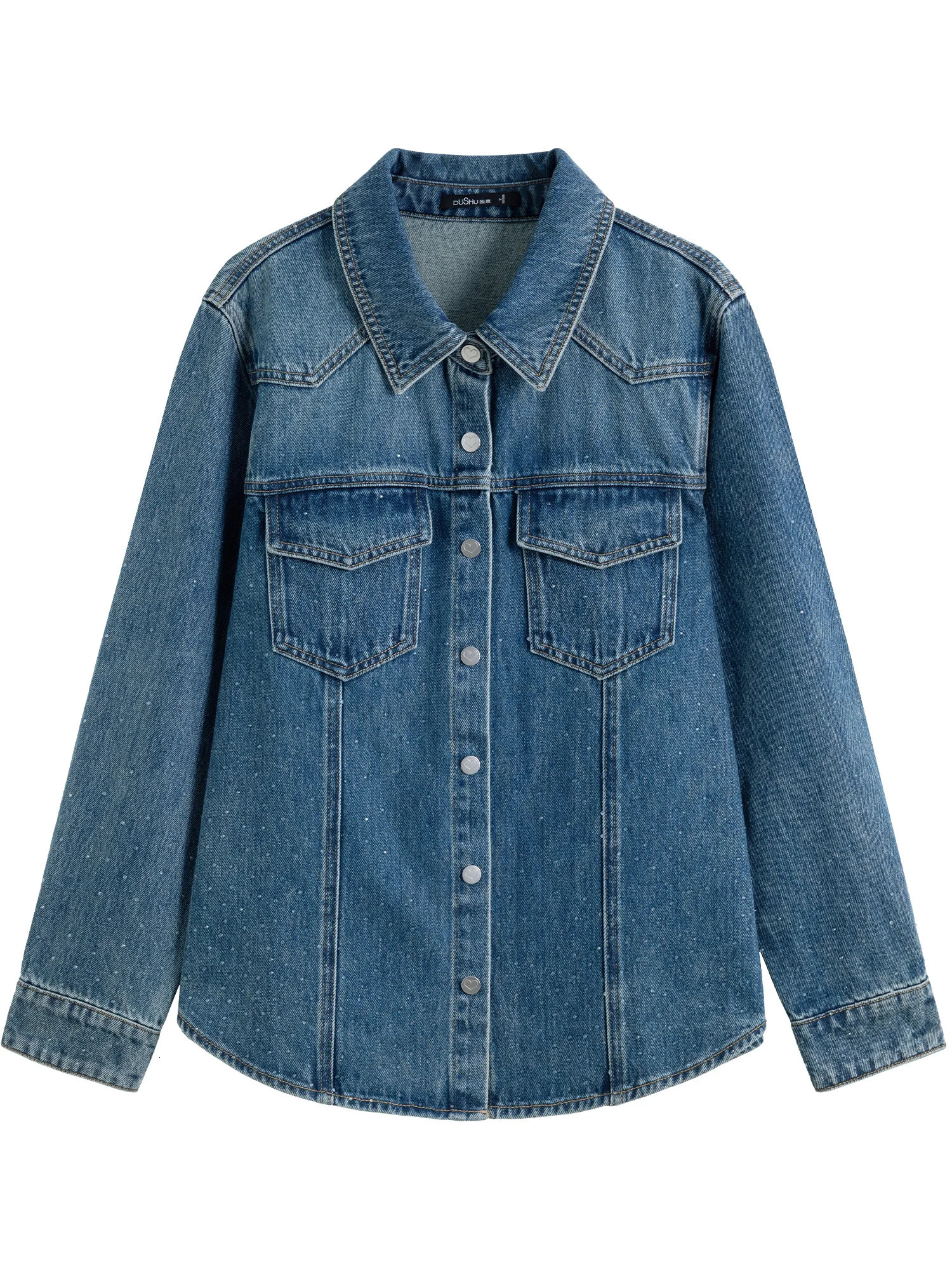 DUSHU Fashion Denim Shirt Longsleeved Jacket Spring Summer Holiday Season Top Versatile 25DS81066 w250729