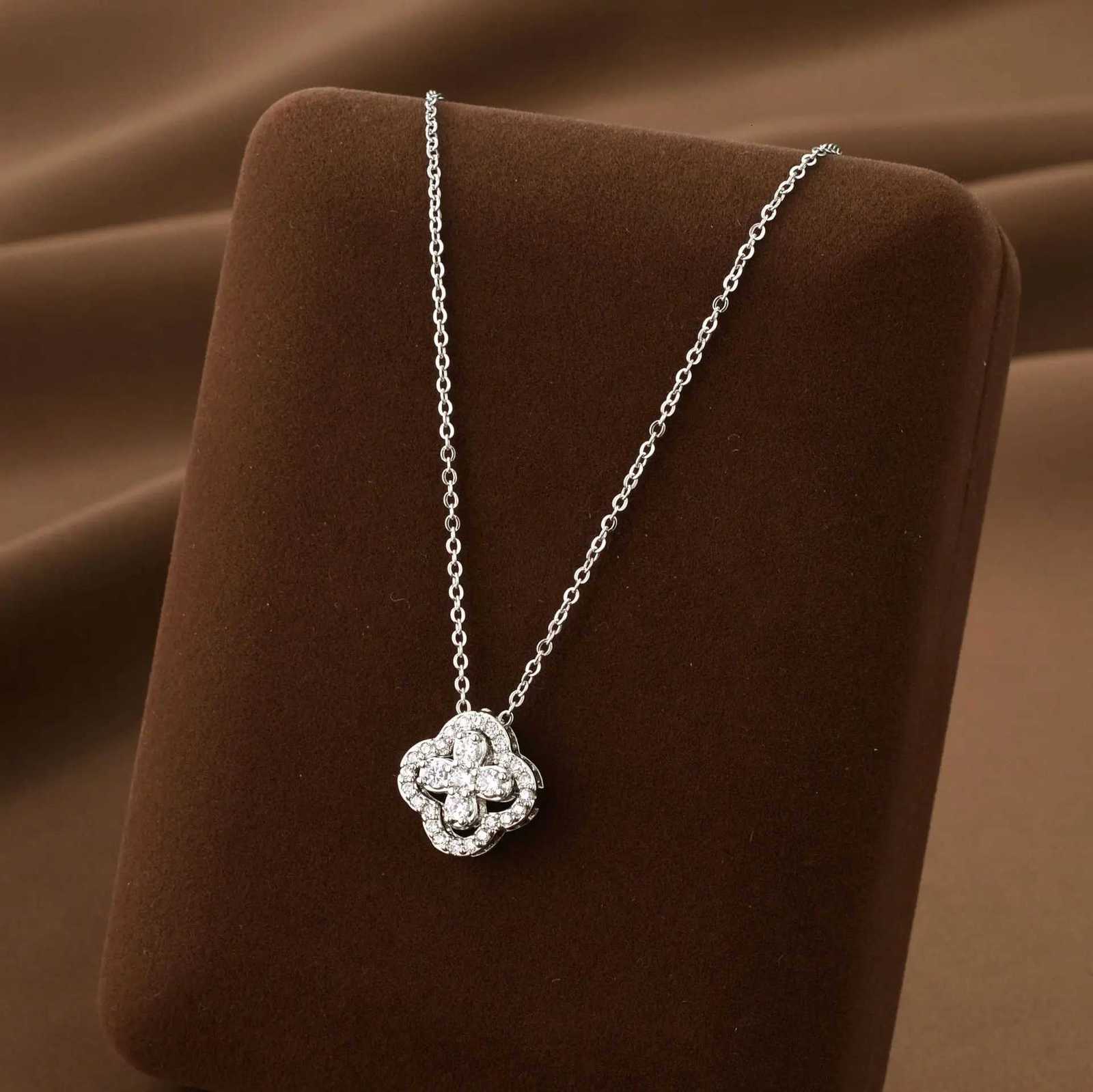 ZAKOL Lucky Four-leaf Clover CZ Necklace For Womens Dynamic Fashion Birthday Gift Clavicle Chain Versatile Fashion Accessories G250916