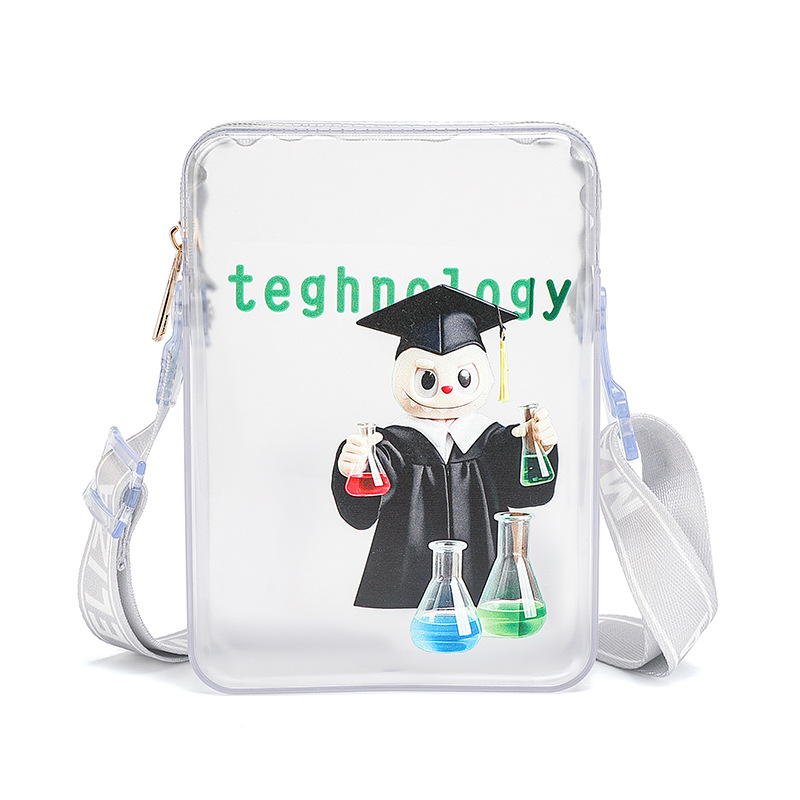 Cross Body Niche Mini Women's Transparent Crossbody Jelly Bag Cute Phone Bag Labubu