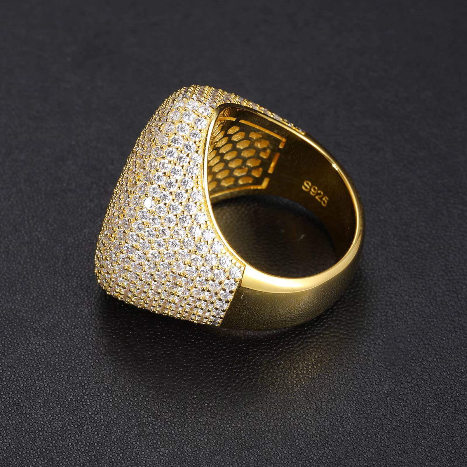 Micro Paved VVS Moissanite Diamond Iced Out Hip Hop Heart Ring Real 925 Sterling Silver Men Women Wholesale Fine Jewelry