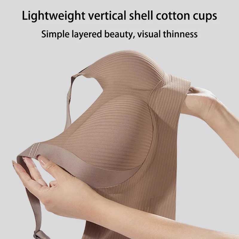 Plus Size Women Seamless Bras Sexy V Waist Brassiere Padded Wireless Soft Sleepwear Solid Breathable Underwear Lingerie Z250730