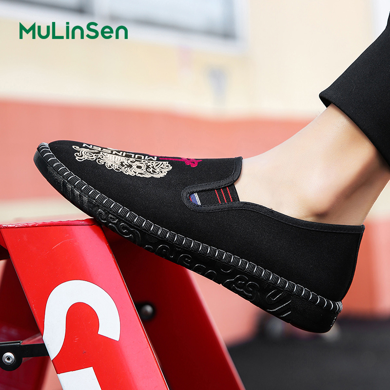Mulinsen spring and autumn new national trend old Beijing cloth shoes men's shoes breathable non-slip Chinese style flat dad shoes