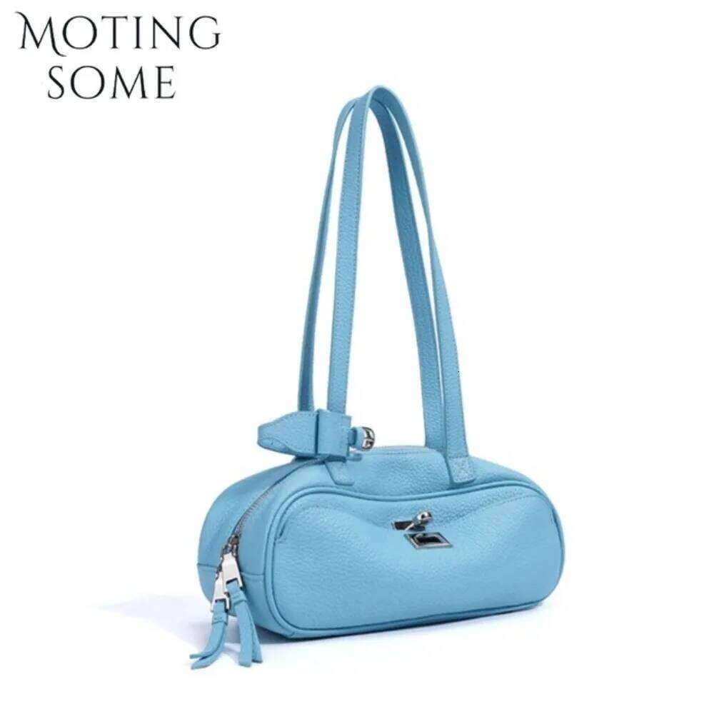 Motingsome First Layer Cowhide Bag Woman Handbag and Purse Designer Bags Summer Color Satchel Shoulder Holiday Tote 2025