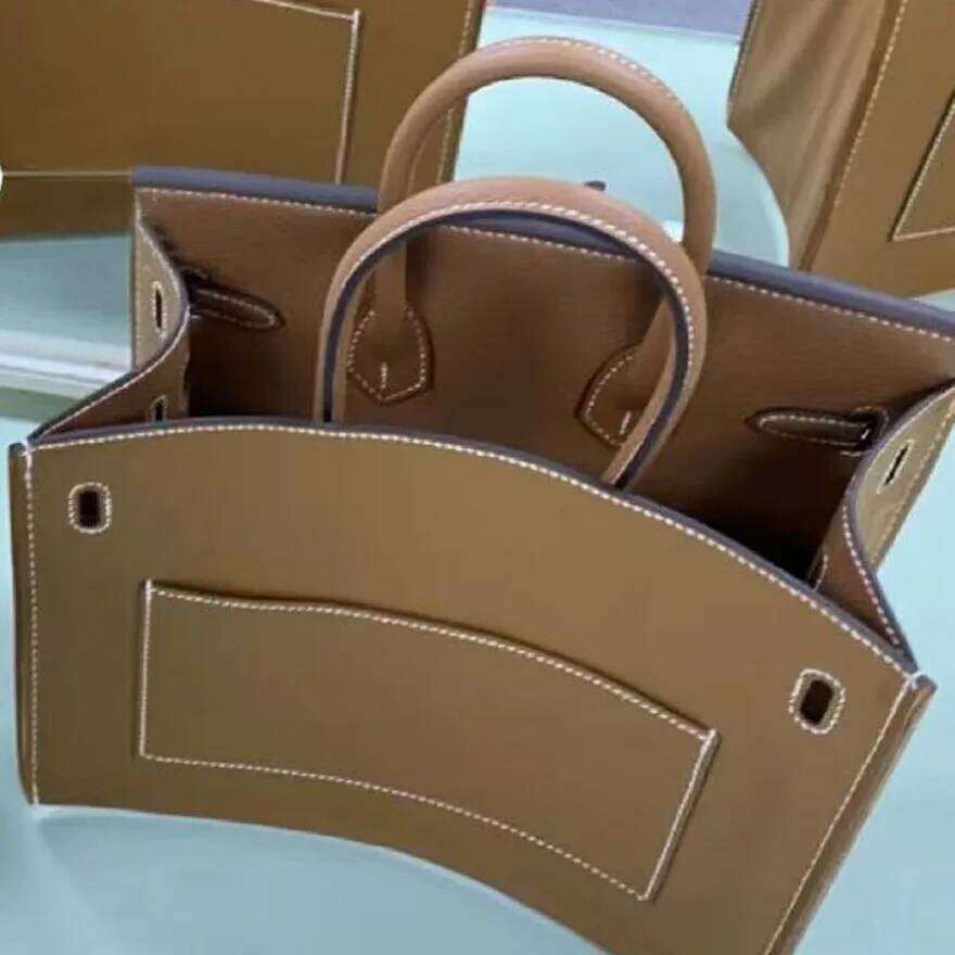 High quality - Gorgeous designer women's Togo leather handbag with hand-ed large capacity