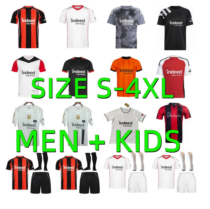 2025 2026 Eintracht Frankfurts Soccer Jerseys 25 26 TRIKOT 125 JAHRE MARMOUSH M.GOTZE KNAUFF MARMOUSH SKHIRI KOCH 125 year anniversary football SHIRT Men kids kits