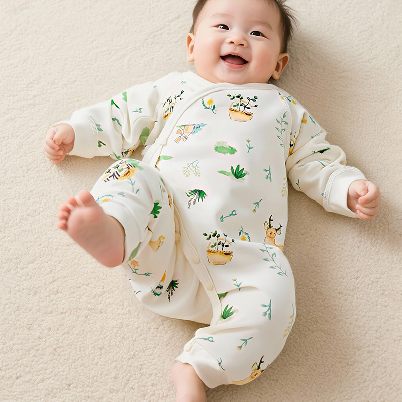 Autumn baby clothes pure cotton long-sleeved infant and toddler A-type clothes baby jumpsuit baby home clothes climbing clothes