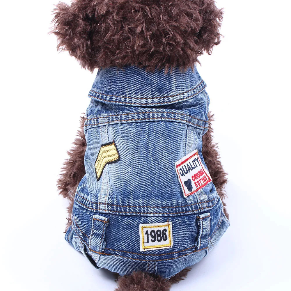 Dog Pet Denim Jumpsuit Pants Pet Puppy Coat Jacket Spring/Autumn Clothes 6 sizes 250729