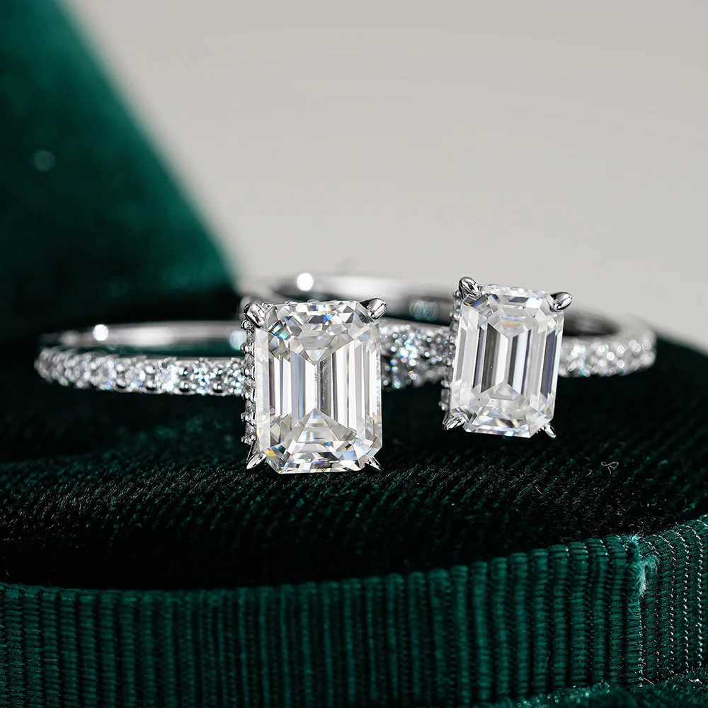 925 Sterling Silver Rectangle Ring 1 Carat Womens Moissanite Ring Perfect for Everyday Wear y250730