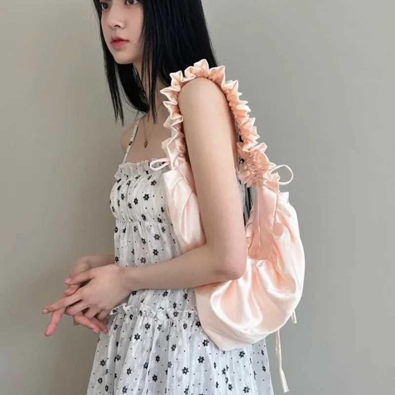 Fashion Satins Dumpling Bag Ruched Shoulder Bag Designer Tote Bags for Women Silk Hobo Cloud Crossbody Bags Female Shopper Chic Y250730