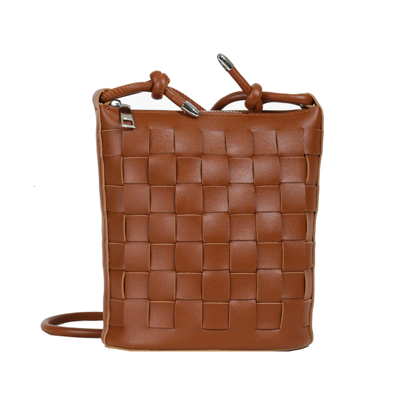 Hand-woven for Women 2024 New Trendy Single Shoulder Korean Fashion Solid Color Simple Crossbody Phone Bag ddmymoon