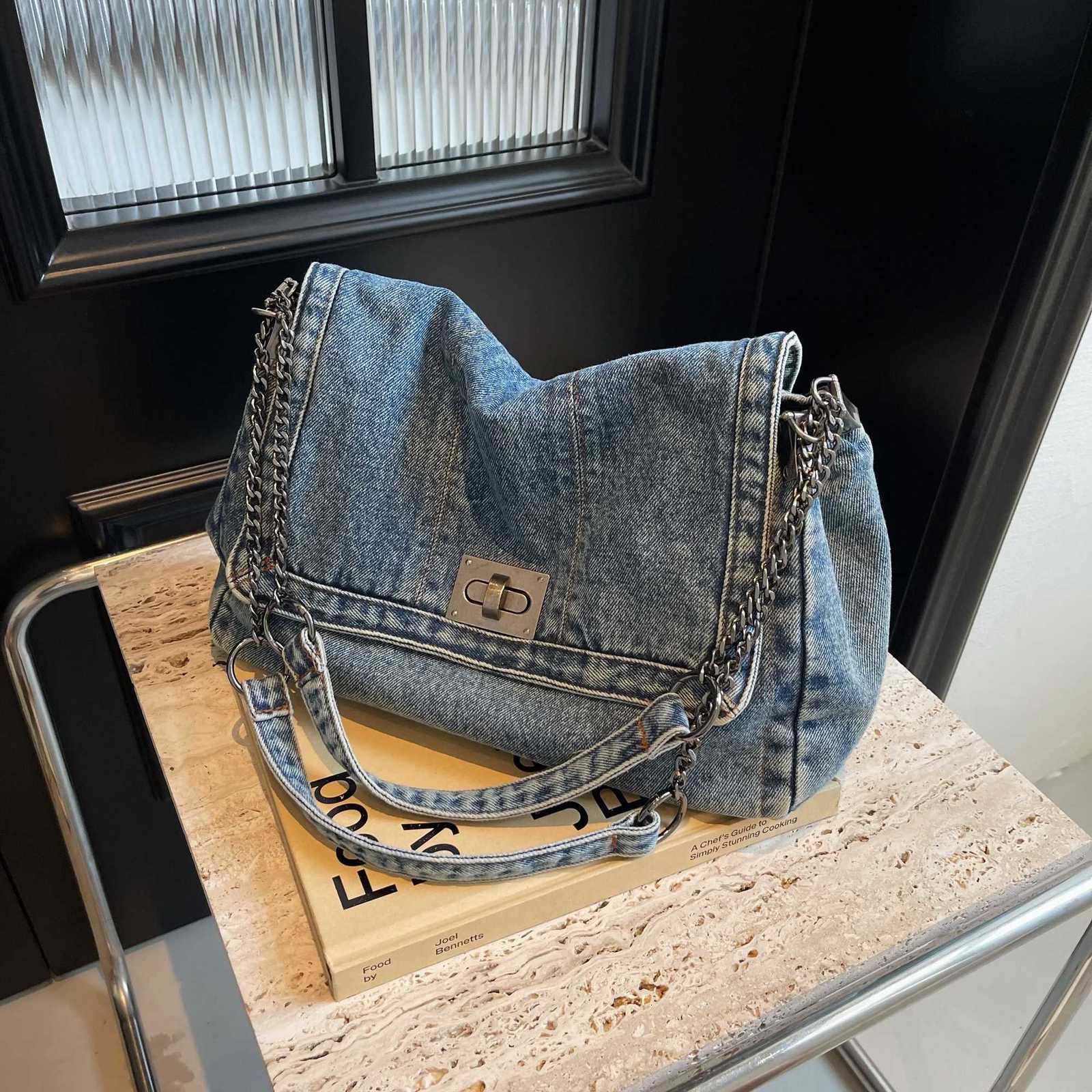 Denim bag women 2025 New fashion casual shoulder bags large capacity Tote Bag class commuting crossbody Bags for women bolsa sac Y250730