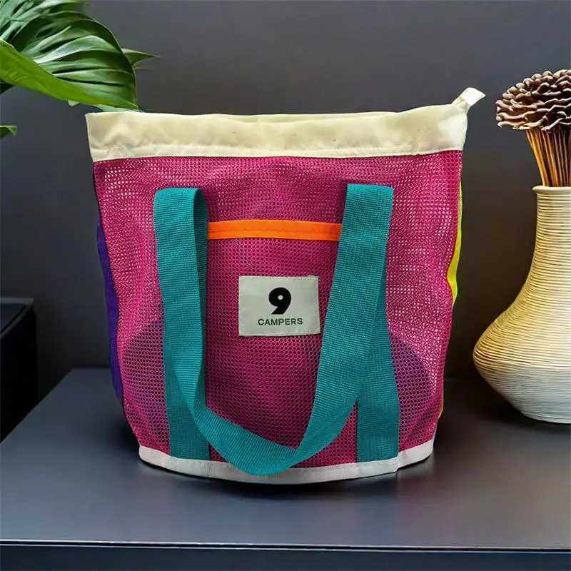 Outdoor Beach Mesh Bag Sand Away Foldable Portable Kids Beach Clothes Bags Toy Storage Sundries Organiser Bag Backpack G250729