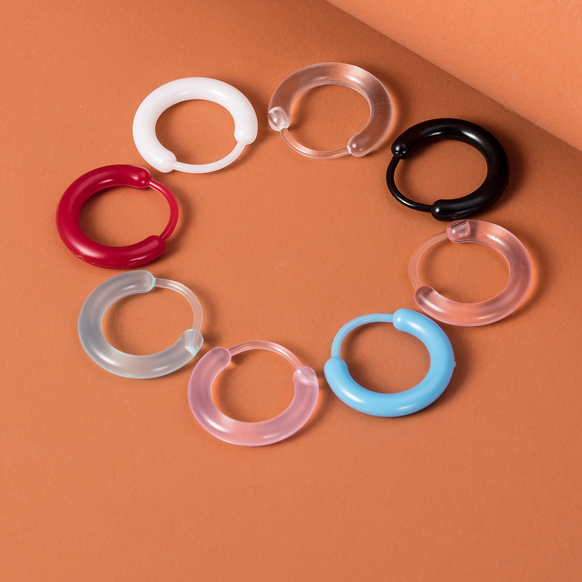 8-color resin earrings, body piercing accessories, ear bone rings wholesale