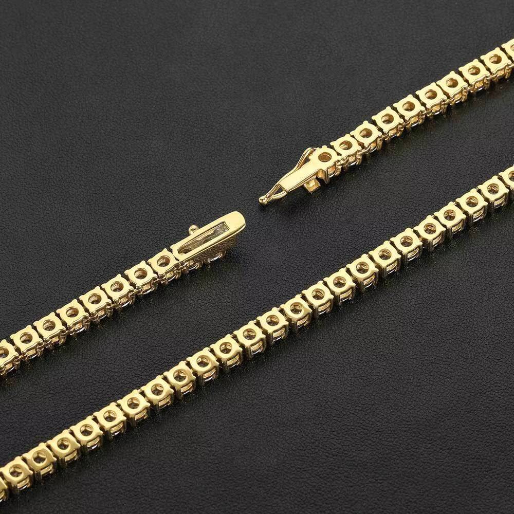 4mm Hip Hop Bling Choker Men Jewelry Iced Out Diamond Stainless Steel CZ Necklace Tennis Chain