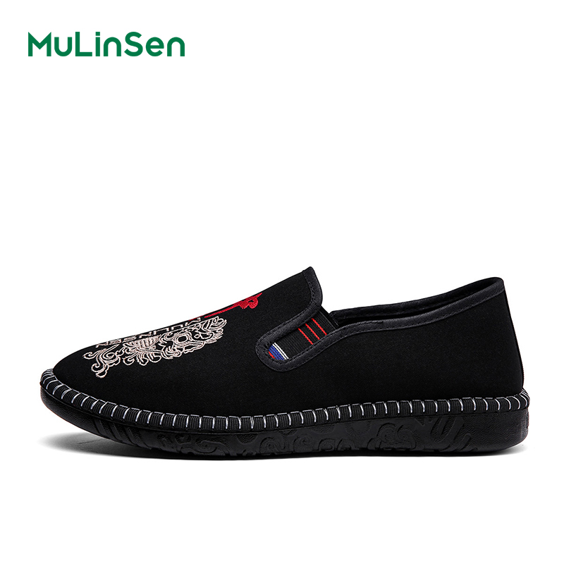 Mulinsen spring and autumn new national trend old Beijing cloth shoes men's shoes breathable non-slip Chinese style flat dad shoes