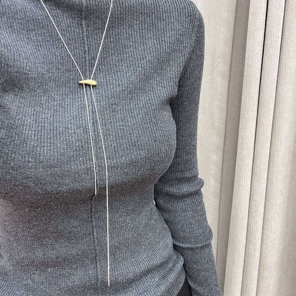 Minimalist Accessories Pendant Sweater Chain Women's Long Necklace 2024 New Style Non-Fading Versatile Elegant High-End e6e