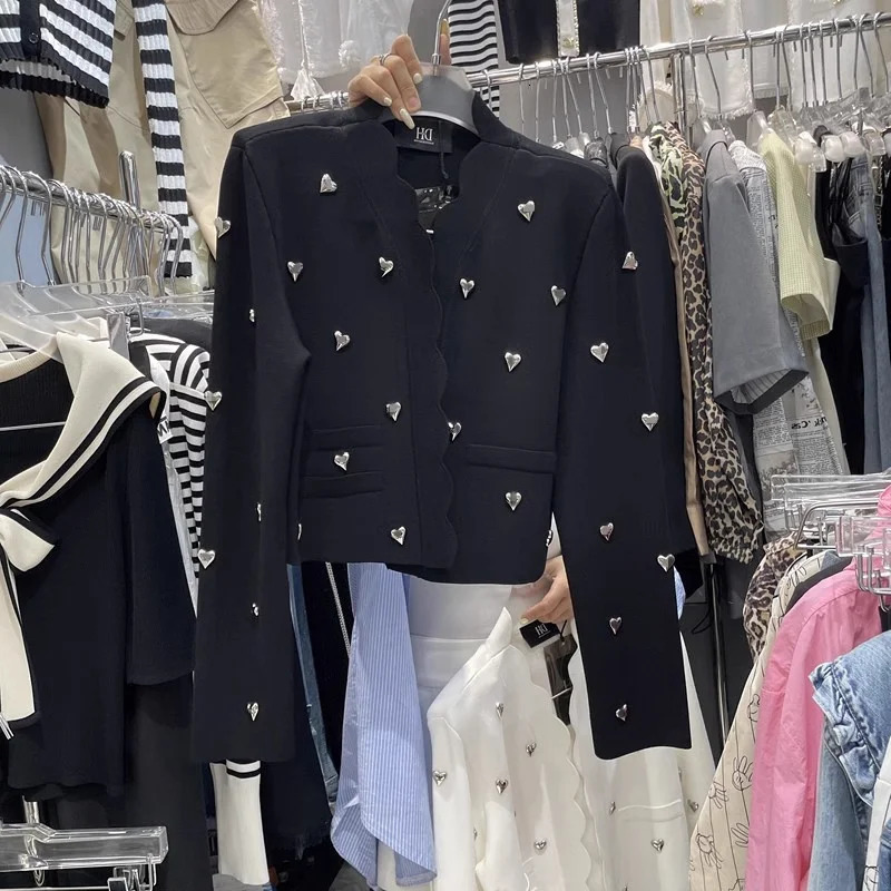 Womens Chic Button Long Sleeve Knitted Cardigan Short Sweater Jacket y Fashion Street Casual Tops Ladies Autumn 250730