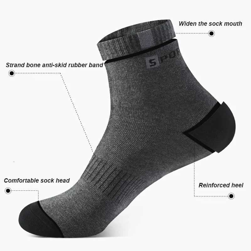 5 Pairs Cotton Socks for Men Sport Breathable Soft Letter Fashion Sneakers High Elastic Middle Tube Stockings Towel Socks Summer Z250731